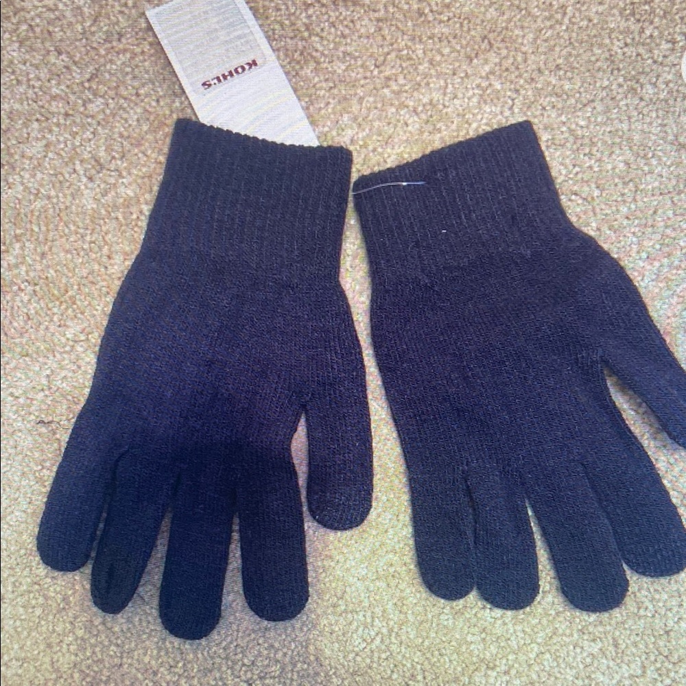 Kohl's Men's Black Knit Gloves